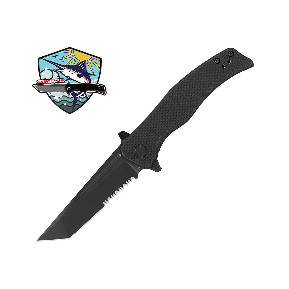 OKNIFE Sentry L2 Tactical Folding Knife with Partially Serrated Blade