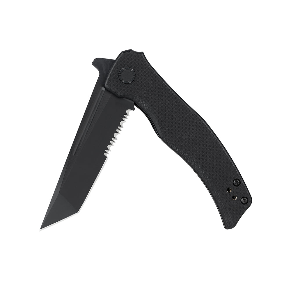 OKNIFE Sentry L2 Tactical Folding Knife with Partially Serrated Blade